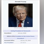 নিজেকে ভেনেজুয়েলার ‘ভারপ্রাপ্ত প্রেসিডেন্ট’ ঘোষণা ট্রাম্পের