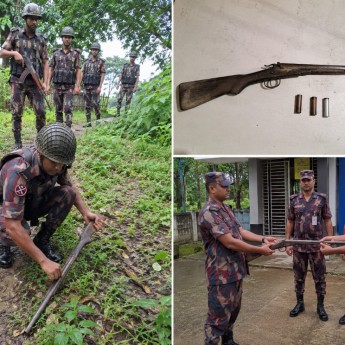 বিলাইছড়িতে বিজিবির অভিযানে দেশীয় অস্ত্র উদ্ধার