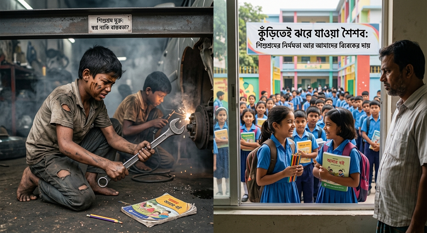 কুঁড়িতেই ঝরে যাওয়া শৈশব: শিশুশ্রমের নির্মমতা আর আমাদের বিবেকের দায়