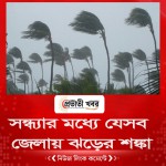 সন্ধ্যার মধ্যে যেসব জেলায় ঝড়ের শঙ্কা