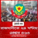 রাজধানীতে ২৪ ঘণ্টায় গ্রেপ্তার ৪৬৩