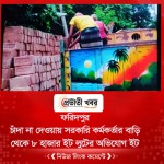ফরিদপুর  চাঁদা না দেওয়ায় সরকারি কর্মকর্তার বাড়ি থেকে ৮ হাজার ইট লুটের অভিযোগ ইট