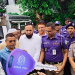ঝিনাইগাতী থানায় নতুন পুলিশ পিকআপ হস্তান্তর